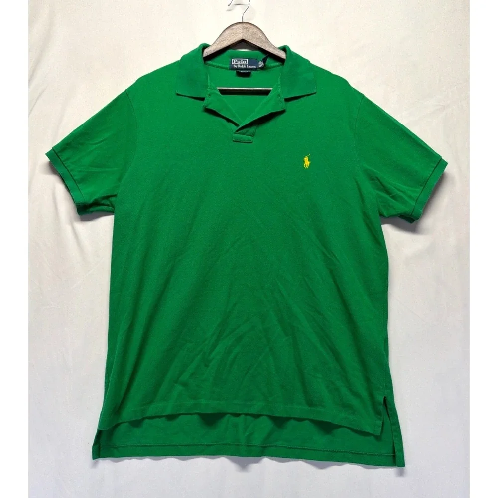 Polo Ralph Lauren Polo Shirt Mens XL Green Custom‎ Fit Cotton Pony Golf Tennis